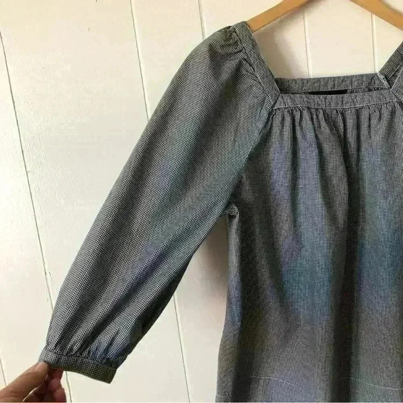 J.Crew 3/4 Sleeve Shepherd’s Check Cotton Top Blouse Size 2 - Picture 8 of 9